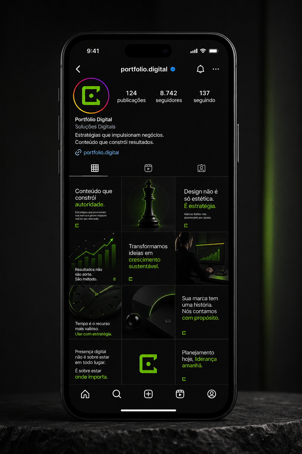 Feed premium para marca institucional